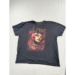 Lil Peep Graphic T-Shirt Mens Black Short Sleeve Crewneck Rap Tee XL‎